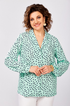 Блуза Swallow 842.2 мята/темно-синий_горошек - фото 1