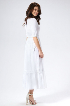 Платье белое демисезонное из текстиля на каждый день BURVIN 6769-81 2 - фото 1