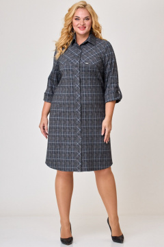 Платье LadyThreeStars 2472 клетка_с_горчичным - фото 5