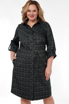 Платье LadyThreeStars 2473 клетка_с_изумрудным - фото 1