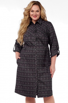 Платье LadyThreeStars 2474 клетка_с_малиновым - фото 1