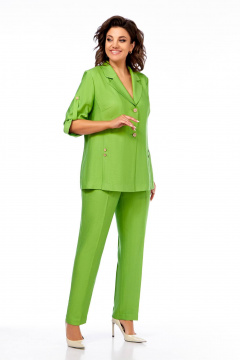Брюки, жакет Ольга Стиль С-852 зелень - фото 5
