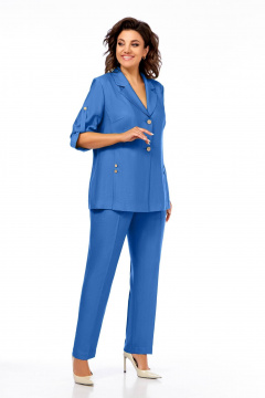 Брюки, жакет Ольга Стиль С-852 светло-синий - фото 5