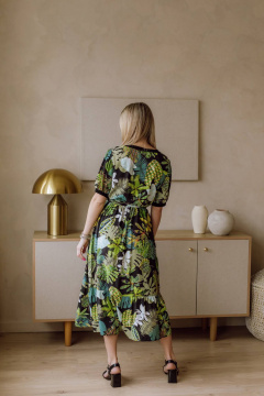 Платье КАЛИНКА ВВ-3074-Л24 черно-зеленый - фото 3