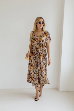 Платье КАЛИНКА ВВ-3113-Л24 серо-коричневый - фото 2