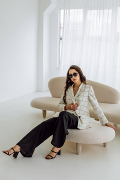 Жакет КАЛИНКА ВК-3484А-Л24 натурально-черная клетка - фото 5