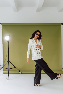 Жакет КАЛИНКА ВК-3484А-Л24 натурально-черная клетка - фото 3