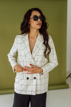 Жакет КАЛИНКА ВК-3484А-Л24 натурально-черная клетка - фото 1