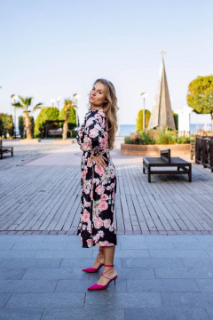 Платье КАЛИНКА ВП-3491-Л23 черно-розовый - фото 2