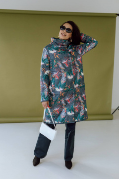 Пальто КАЛИНКА ВС-4078-В24 серо-зеленый - фото 2