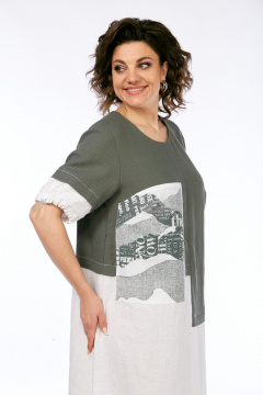 Платье Диомант 2049 олива - фото 4