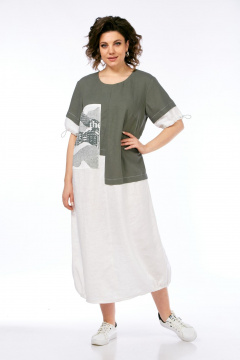 Платье Диомант 2049 олива - фото 3