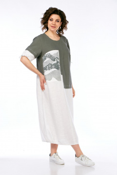 Платье Диомант 2049 олива - фото 2