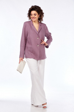 Брюки, жакет Диомант 2061 лаванда+белый - фото 4