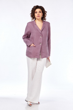 Брюки, жакет Диомант 2061 лаванда+белый - фото 3