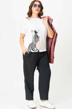 Майка SOVA 11283 белый+розовый - фото 4