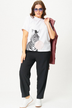 Майка SOVA 11283 белый+розовый - фото 3