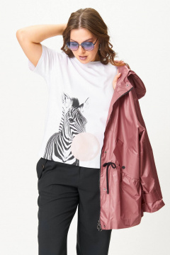 Майка SOVA 11283 белый+розовый - фото 2