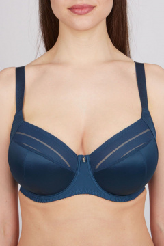 Бюстгальтер минимайзер мягкая чашка боковая корректировка синий Milavitsa 107630 синий топаз/ нюд - фото 1