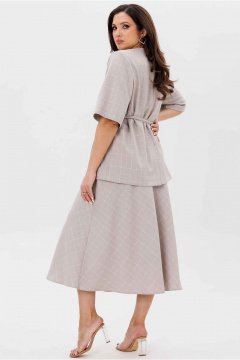 Жакет, юбка Mislana 1176 серый/клетка - фото 2