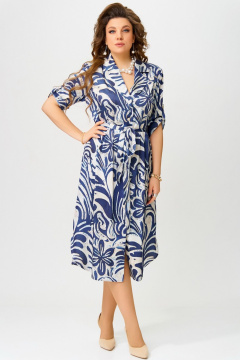Платье Fita 1553 бежево-синий - фото 3