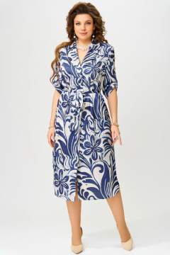 Платье Fita 1553 бежево-синий - фото 1