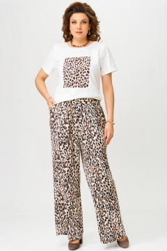 Брюки, джемпер Fita 3041 коричнево-молочный - фото 2