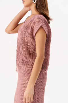 Топ, юбка Romgil РВ0214-ХЛ4 ягодный крем - фото 4