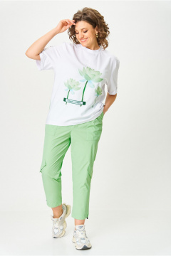 Брюки, футболка Michel chic 1414 белый,салатовый - фото 3