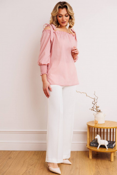 Блуза, брюки Мода Юрс 2748 розовый+молочный - фото 2