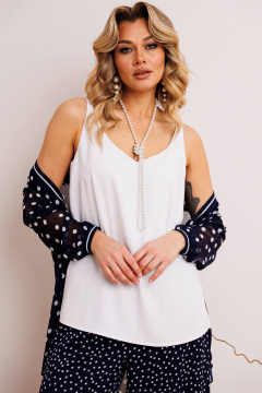 Блуза, брюки, топ Мода Юрс 2900 синий_горох - фото 3