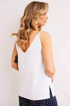 Блуза, брюки, топ Мода Юрс 2900 синий_горох - фото 4