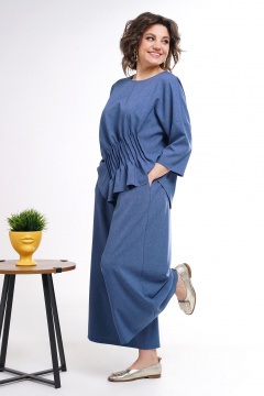 Блуза, кюлоты Alani Collection 2311 синий - фото 3