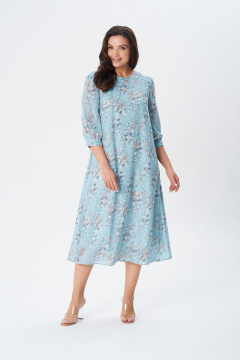 Платье Gizart 5203/1 бирюза_цветок - фото 5