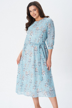 Платье Gizart 5203/1 бирюза_цветок - фото 4
