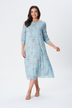 Платье Gizart 5203/1 бирюза_цветок - фото 3