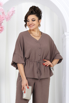 Блуза, брюки Ninele 6056 светло-коричневый - фото 3