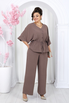 Блуза, брюки Ninele 6056 светло-коричневый - фото 4