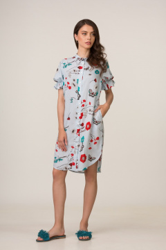 Платье-рубашка из штапельной ткани с воланами GlasiO 5647 - фото 1