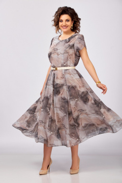 Платье Swallow 843.2 принт_бежево-коричневый_мрамор - фото 4