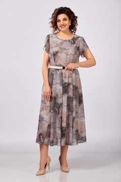 Платье Swallow 843.2 принт_бежево-коричневый_мрамор - фото 3