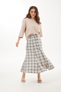 Юбка Mirolia 1117 бежевая_клетка - фото 1