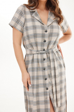 Платье Mirolia 1247 бежевая_клетка - фото 4