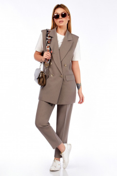 Брюки, жакет, футболка LEANNA-STYLE 9024-1 бежевый - фото 2
