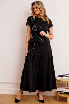 Блуза, юбка Мода Юрс 2903 черный - фото 1