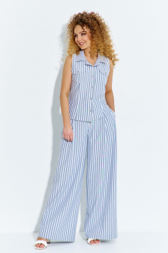 Брюки, жилет Euromoda 597 полоска_синяя - фото 1