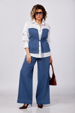 Блуза, брюки Lady Secret 2992 белый+синий - фото 1