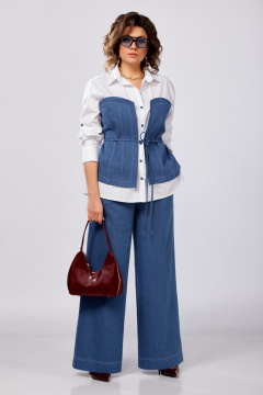 Блуза, брюки Lady Secret 2992 белый+синий - фото 2