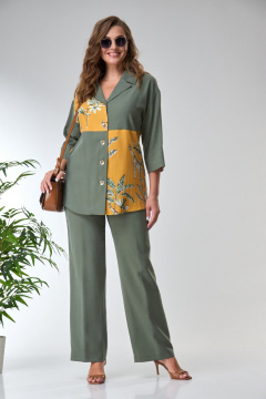 Блуза, брюки Anastasia 1216 олива - фото 1