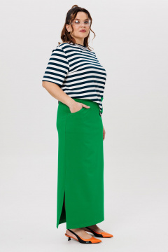 Футболка, юбка Michel chic 1405 зеленый,полоска - фото 4